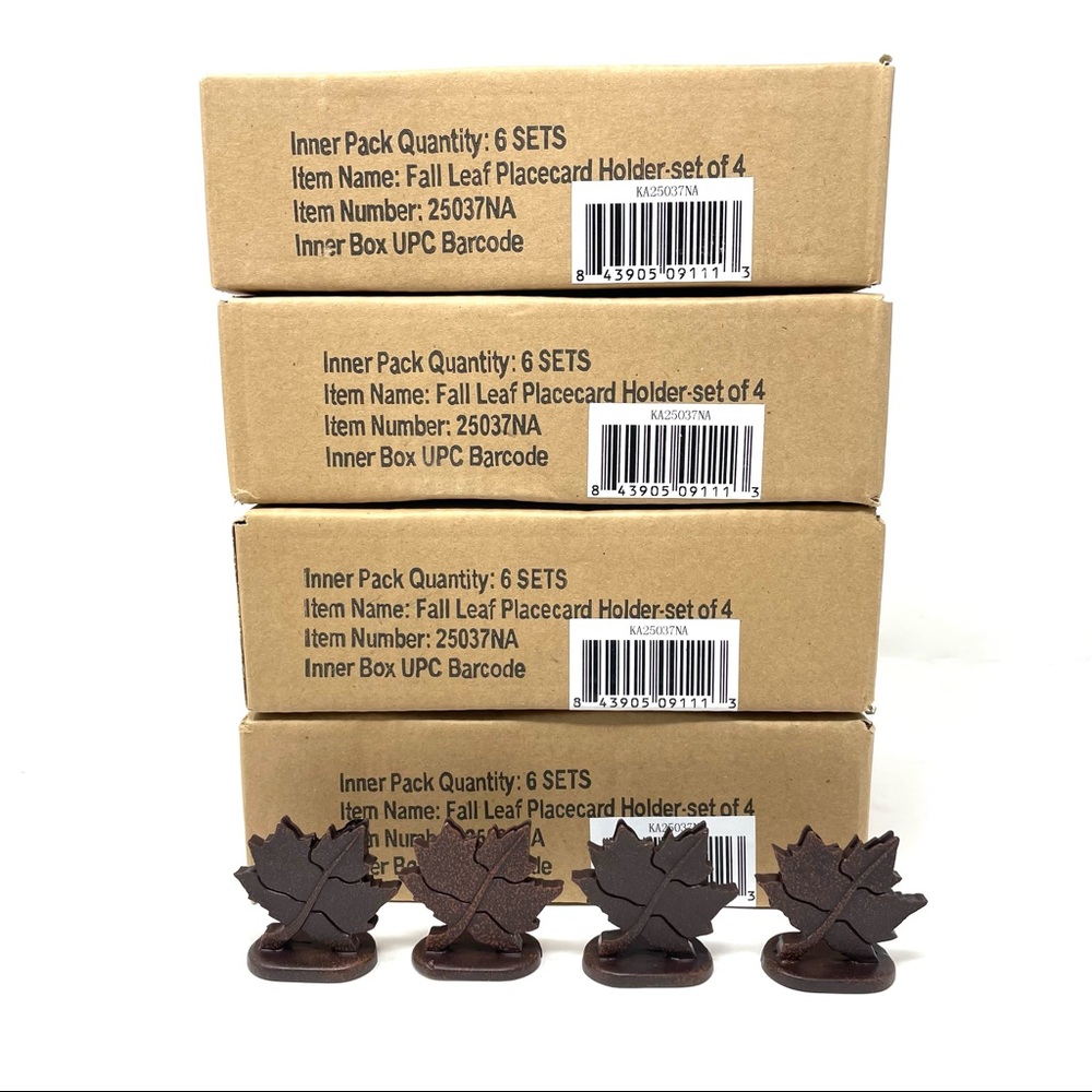 KATE ASPEN maple leaf placecard holder: 28 sets of 4 available - NWOT